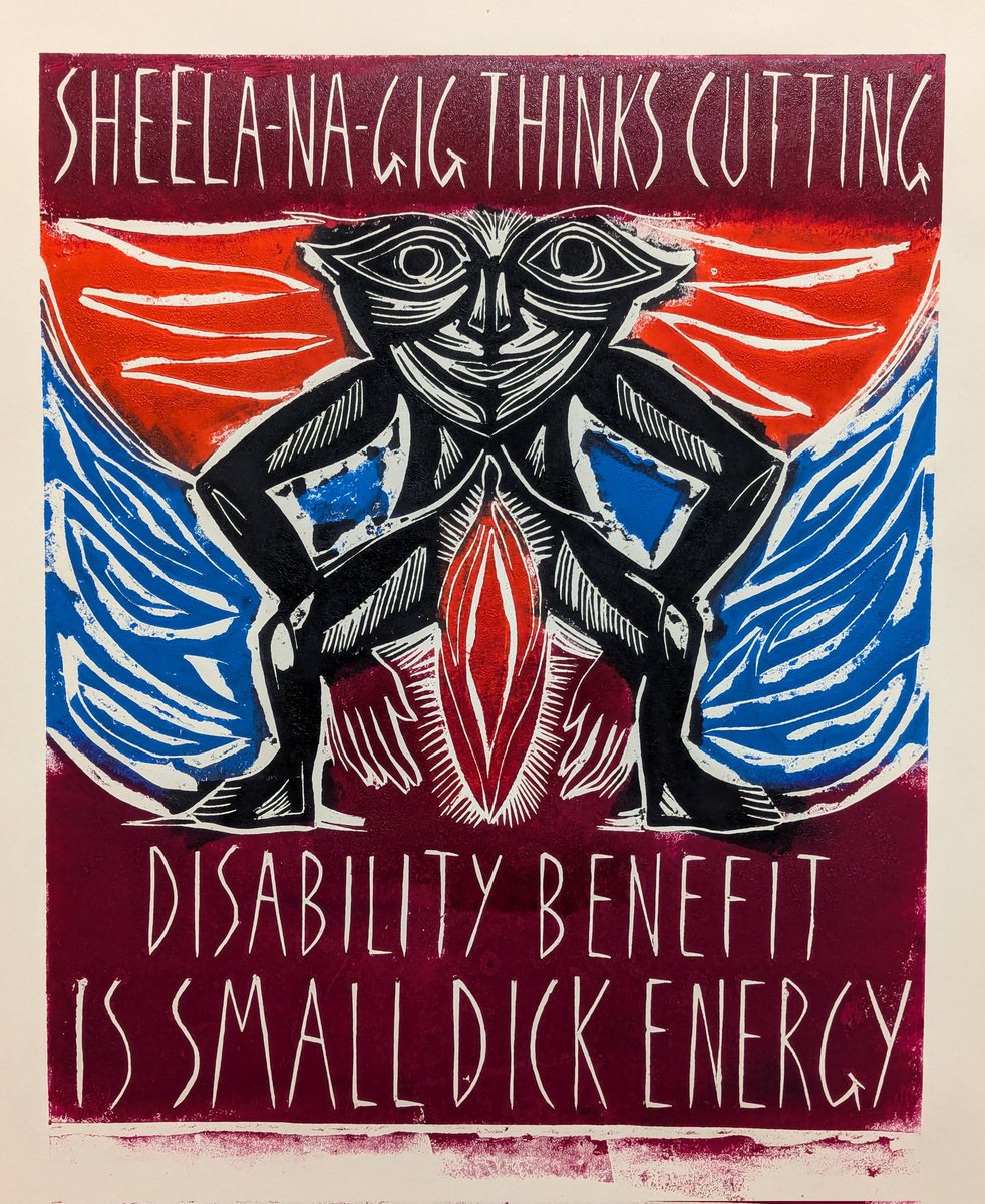Sheela Against Austerity 
Woodcut 
60cm x 40cm
cottageindustrycymru.com