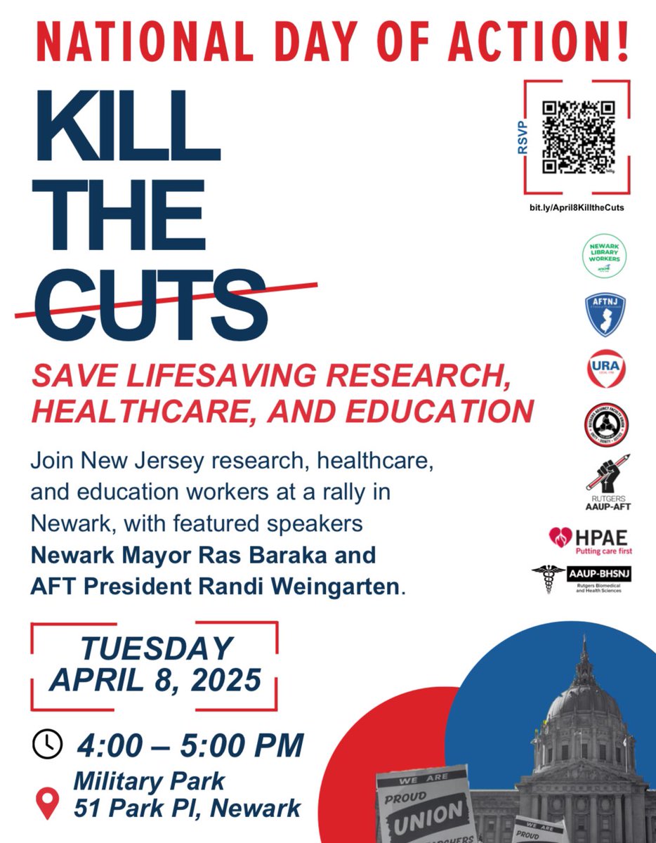 We’re ready to #KillTheCuts 🚫✂️ today in Newark with <a href="/rasjbaraka/">Ras J. Baraka</a> <a href="/rweingarten/">Randi Weingarten 🇺🇸❌👑💪🏿👩‍🎓🟣🇺🇦</a> and all our union siblings! See you there