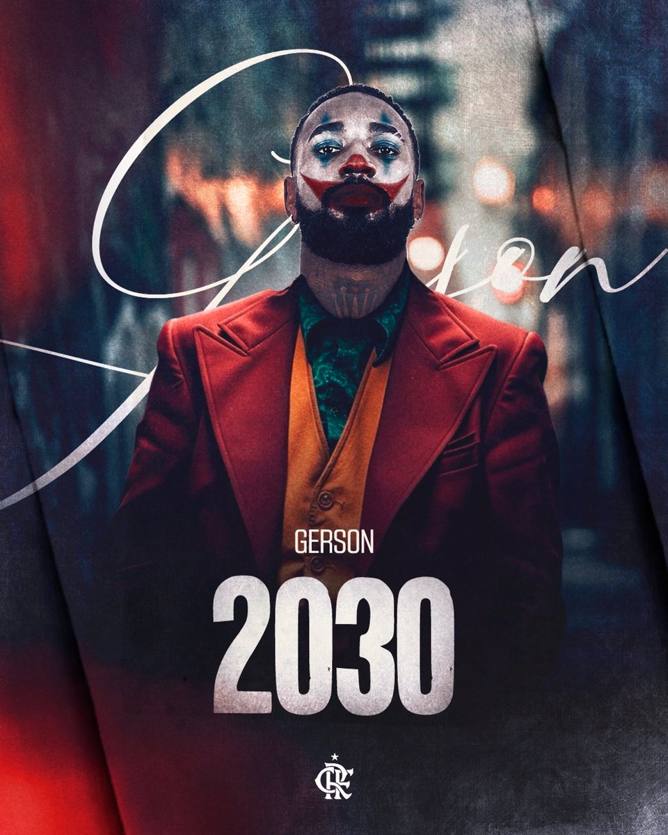 Flamengo's tweet image. HA! HA! HA! HA! HA! O GERSON FICA!🃏
Nosso Coringa renovou seu vínculo com o Mengão e seguirá aterrorizando os rivais por mais 5 anos!🖋️
#CRF