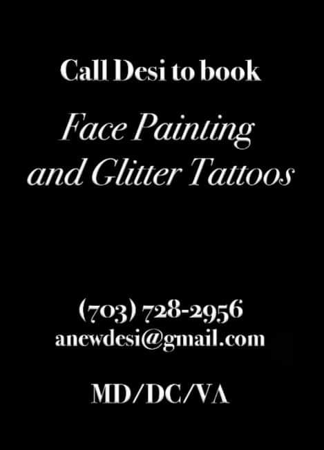 Face Painter DC Va and Md.
Text or email.
