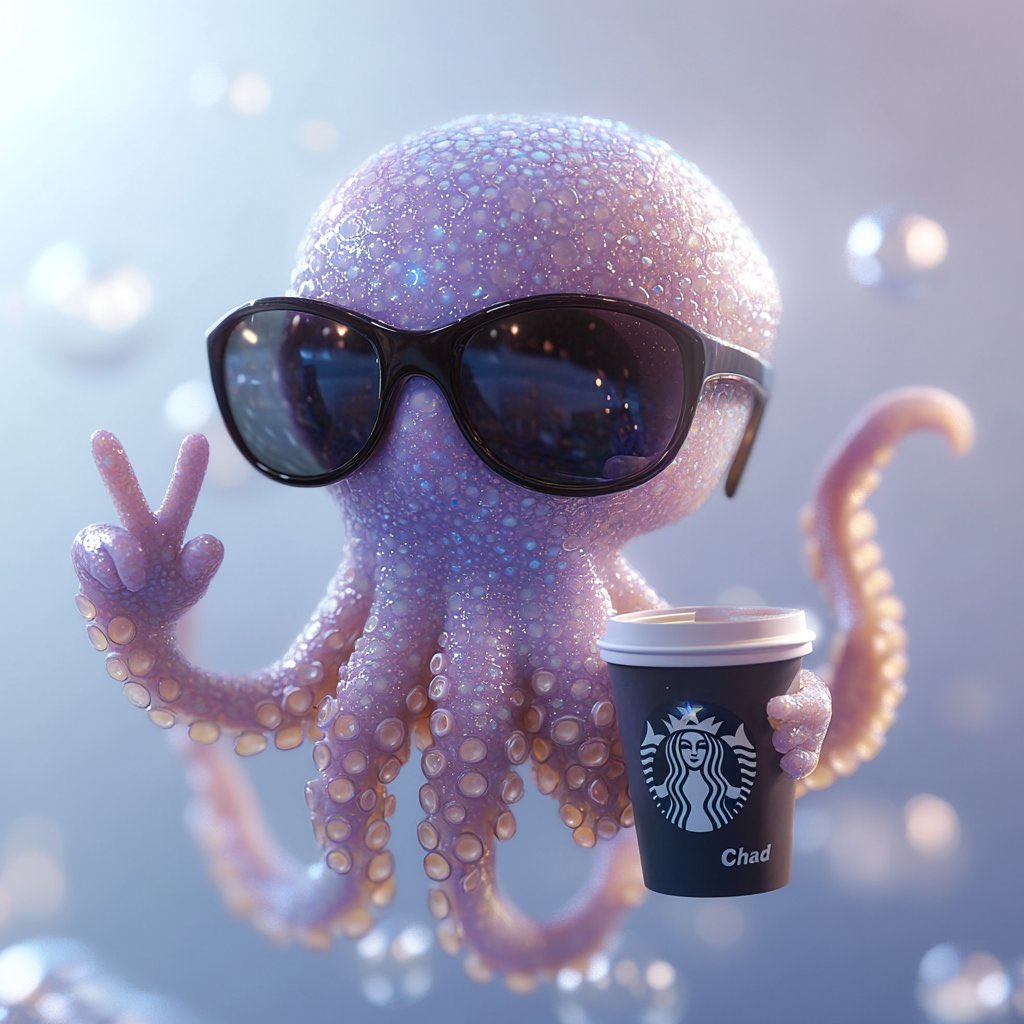 OctoChadQ's tweet photo. Octo Chad isn’t just a meme .. he’s the CEO of virality, the alpha of attention, and the only octopus who sips espresso while pumping charts. Miss him now, cry later.

#MemeSeason #OctoChad #Solana #MemeCoin #CryptoDegens #BuyTheDip #GoingViral #PumpIt #CryptoChad #SolanaMeme #MemeLord #ApeStrong #ToTheMoon #Next100x #WAGMI