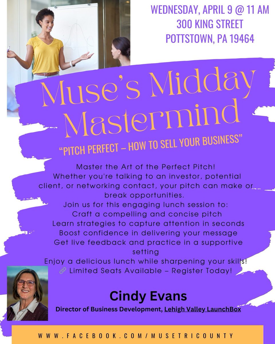 Join us tomorrow from 11–1 at 300 King St. for Midday Mastermind: Perfect Your Pitch! Learn to introduce yourself with clarity, present your value, and speak to investors. Hands-on + supportive—leave confident and ready to close deals. #WE360 #MiddayMastermind