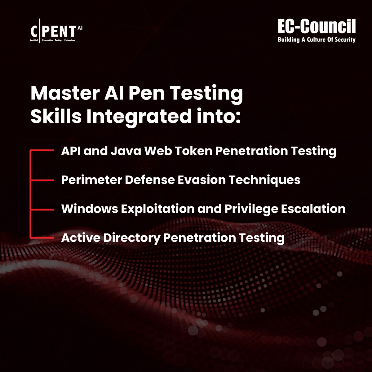 ECCOUNCIL's tweet photo. Supercharge your pen testing skills with AI. #CPENT now covers AI-powered exploitation, API security, privilege escalation, and more. Ready to unlock the future of #PenTesting?
Know more: https://t.co/lYBQSLNQv6
#ECCouncil #PenetrationTester #OffensiveSecurity #RedTeam #Cybersecurity