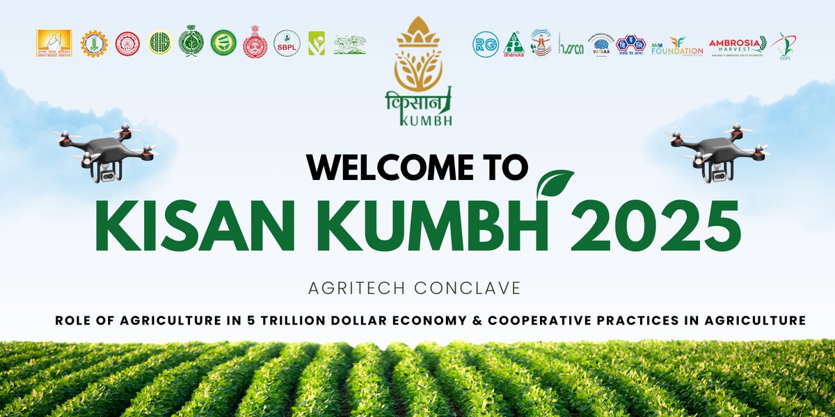🌾 Just a few hours to go!
We’re all set to welcome you to the AgriTech Conclave at Kisan Kumbh 2025, happening on 9th &amp; 10th April at Pusa, Delhi!

Join us to explore the role of agriculture in a $5 trillion economy &amp; the power of cooperative practices in shaping a sustainable