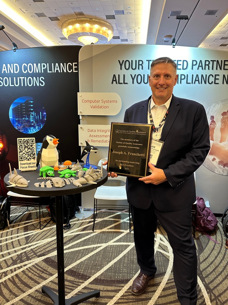 JAFConsulting's tweet photo. Congratulations to @Joseph Franchetti on his successful year of president of SQA. Today he received his past president award. https://t.co/9OLs8AOuob