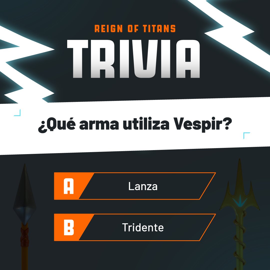 Reign Of Titans LATAM (@reignoftitansla) on Twitter photo ⚔️ ¿Podés adivinarlo?
Vespir es un Titán temible… pero, ¿sabés qué arma lleva a la batalla?
Comentá tu respuesta y demostrá tu sabiduría 🧠 ⚔️ ¿Podés adivinarlo?
Vespir es un Titán temible… pero, ¿sabés qué arma lleva a la batalla?
Comentá tu respuesta y demostrá tu sabiduría 🧠