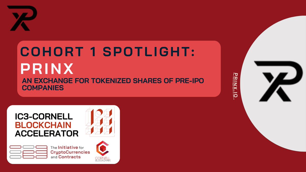 IC3 (@initc3org) on Twitter photo 5. @prinx_io is an exchange for tokenized pre-IPO shares. It buys shares from secondary markets, tokenizes the rights, and pools them on
<a href="/Uniswap/">Uniswap Labs 🦄</a>. The team is led by <a href="/bmcshane12/">Brendan McShane</a>. 5. @prinx_io is an exchange for tokenized pre-IPO shares. It buys shares from secondary markets, tokenizes the rights, and pools them on
<a href="/Uniswap/">Uniswap Labs 🦄</a>. The team is led by <a href="/bmcshane12/">Brendan McShane</a>.