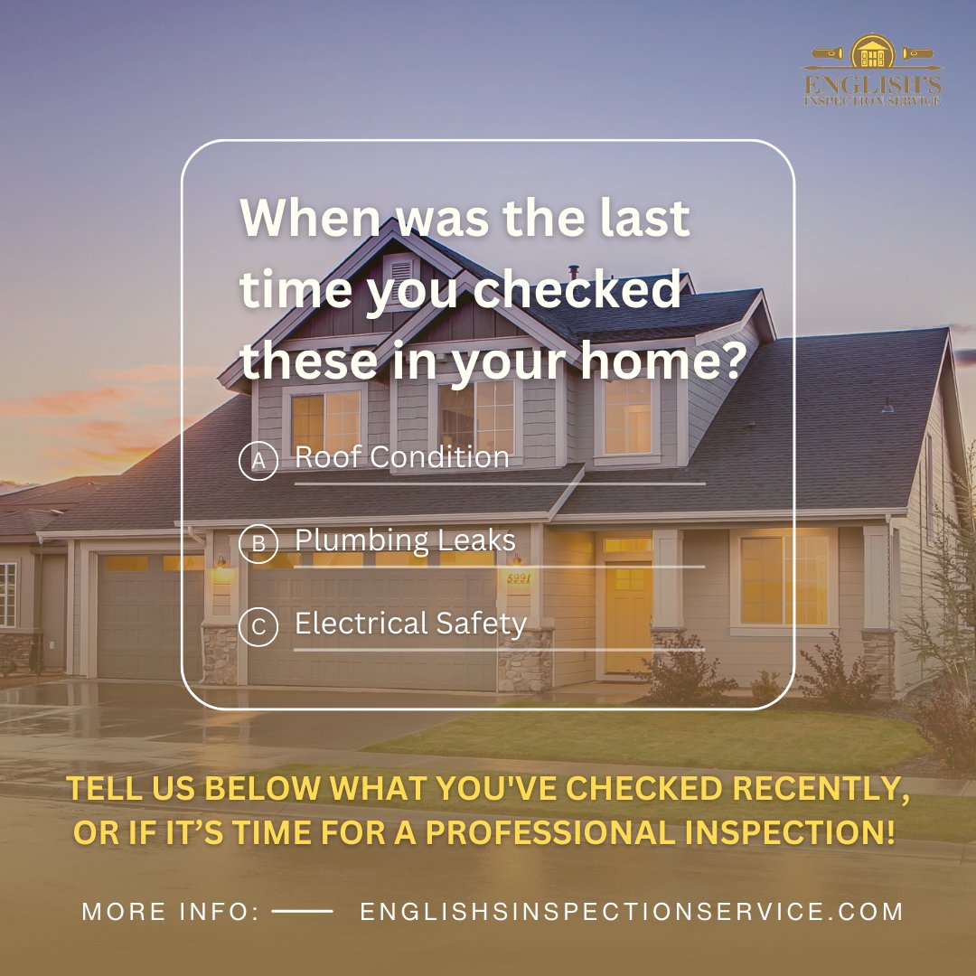 englishinspect's tweet image. 🏡 When’s the last time you checked your HVAC, plumbing, or roof? Don’t wait for trouble—get ahead of it.
🔗 englishsinspectionservice.com

#HomeMaintenance #SystemCheck #EnglishsInspection