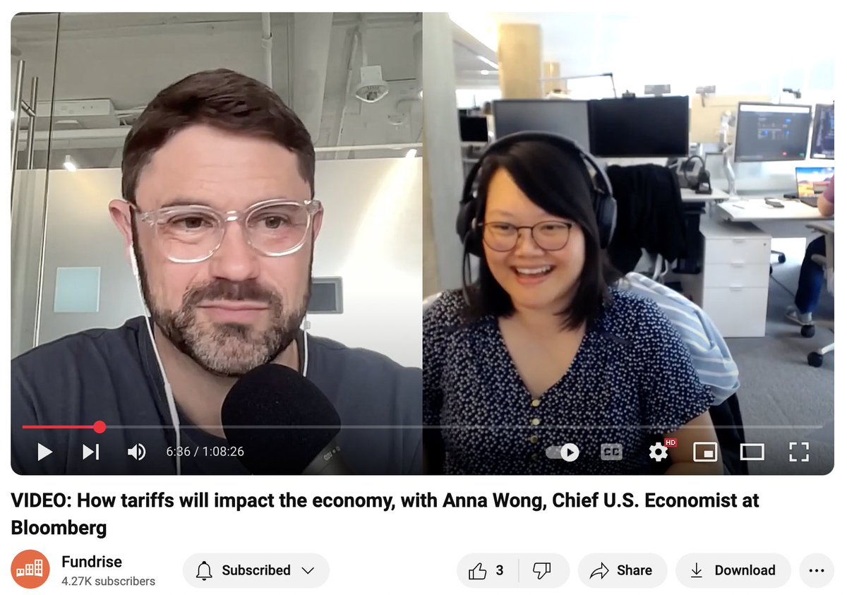 How will tariffs impact the US economy?

My latest podcast with <a href="/AnnaEconomist/">Anna Wong</a>, Chief Economist for Bloomberg.

Anna Wong is one of the most balanced economists in the nation. She worked in the Trump White House,  Obama Treasury Dept., and the Fed!