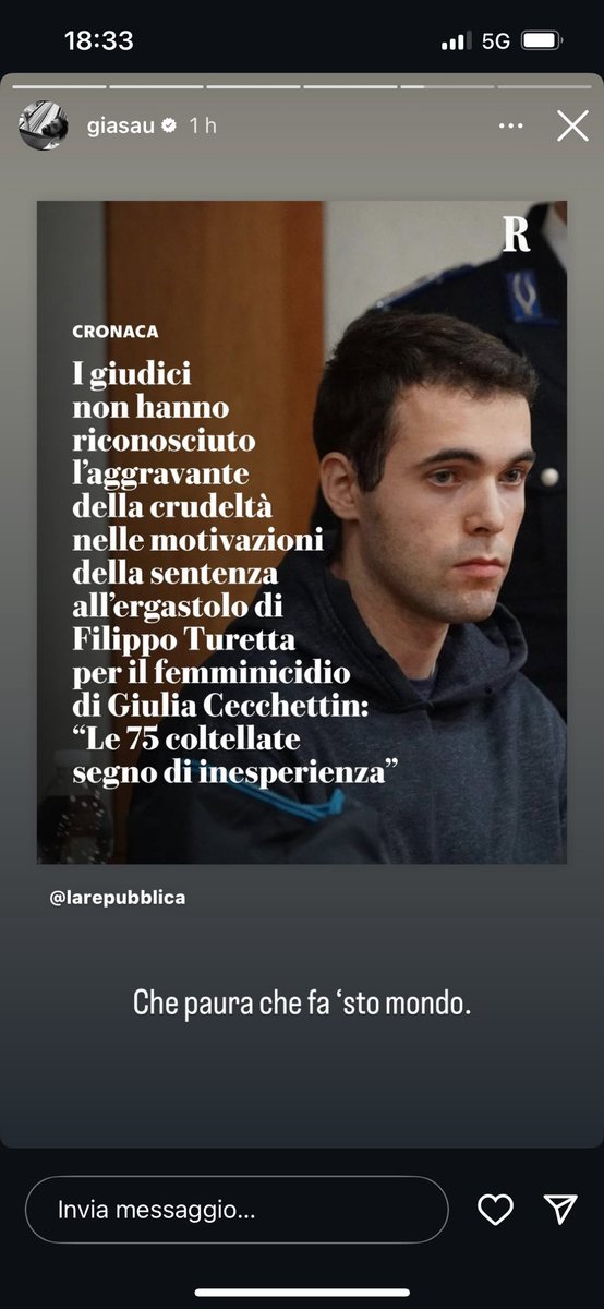 Glo__i's tweet photo. Ci vuole tempo per scriverle.
Tempo per leggerle
Figuriamoci per darle

Poche parole che dicono tutto.
#Turetta #GiuliaCecchettin https://t.co/MUwaju4mMk