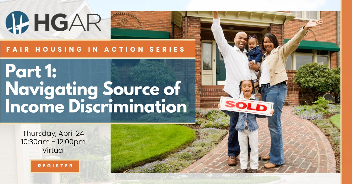This panel event offers expert insights, legal updates, and real-world strategies to help you identify and eliminate source of income discrimination in housing. Register for this free virtual event on April 24 at 10:30am-12:00pm.

🔗 loom.ly/NR2ai1E

#FairHousingMonth