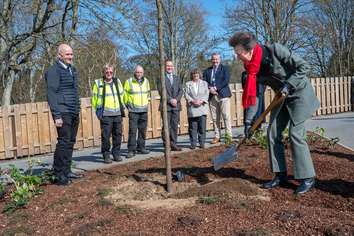 Aberdeenshire's tweet photo. Her Royal Highness The Princess Royal met with local community organisations and historians today as she toured Aden Country Park at Mintlaw and planted a tree to commemorate her visit. https://t.co/LLWF79at5i https://t.co/EyzJsmarzK