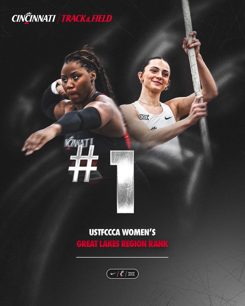 GoBearcatsTFXC's tweet photo. Coming in at No. 1️⃣ for this weeks women's USTFCCCA Great Lakes Region ranking🔥 

#Bearcats https://t.co/17Im8W1NID