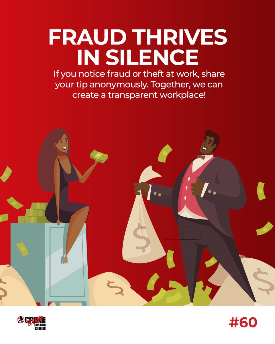 Don’t let fraud go unchecked at work! If you suspect unethical behavior or theft, report it anonymously, your voice makes a difference. Stand up for integrity!
 
#Workplace #Anonymous #Tip #SpeakUp #CrimeStop