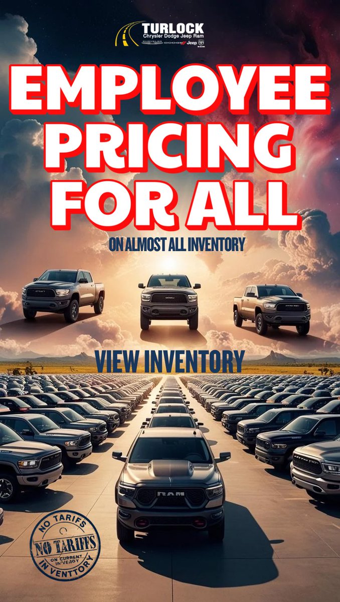 #TrumpTariffs #employeepricing TurlockCDJR.com