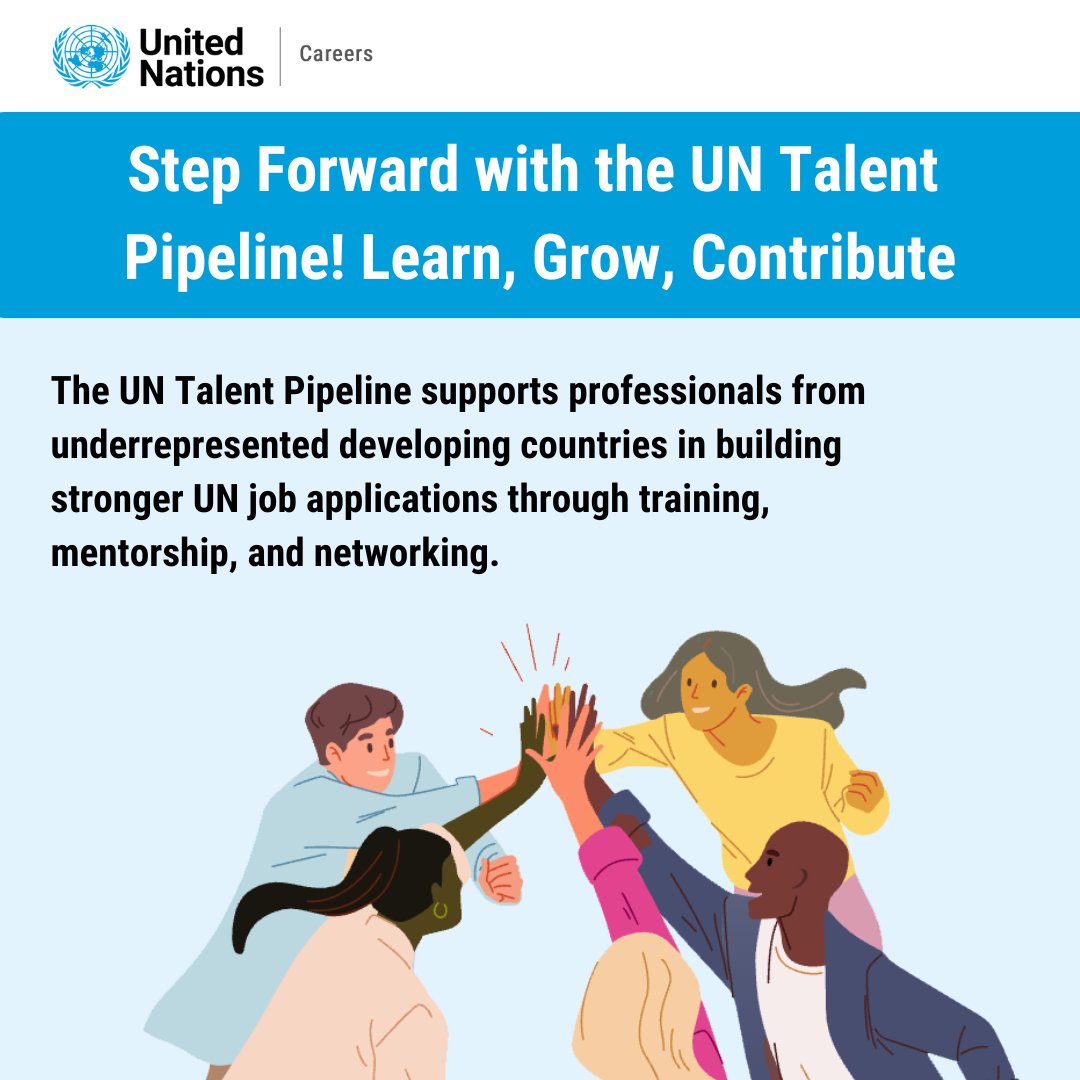 🚨 UN Talent Pipeline is now open❗
📢Are you ready to take the next step in your international career? 🌍
📆Apply by May 4th 11:59 p.m. ET 
🔗Apply here: bit.ly/UNcareers_tale… or by scanning the QR code
#Work4TheUN #UN #TalentPipeline #UNCareers #GlobalOpportunities #ApplyNow
