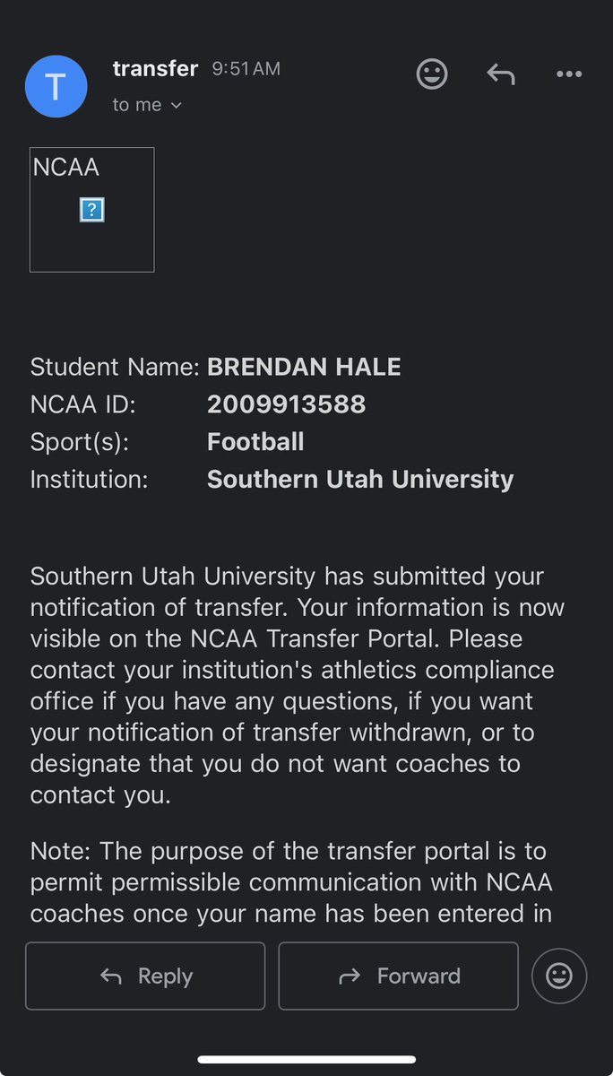 I am officially in the transfer portal as a graduate transfer with 2 years of eligibility remaining! Excited to find my new home!!!!🚨🚨🚨