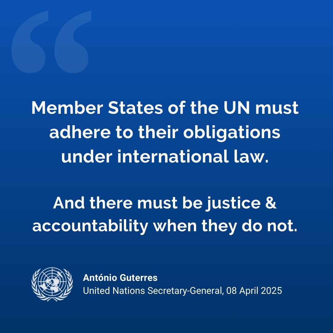 United Nations (@un) on Twitter photo "Member States of the UN must adhere to their obligations under international law.
And there must be justice & accountability when they do not."
<a href="/antonioguterres/">António Guterres</a> renews his call for humanitarian access & ceasefire in Gaza, and release of all hostages.
un.org/sg/en/content/… "Member States of the UN must adhere to their obligations under international law.
And there must be justice & accountability when they do not."
<a href="/antonioguterres/">António Guterres</a> renews his call for humanitarian access & ceasefire in Gaza, and release of all hostages.
un.org/sg/en/content/…