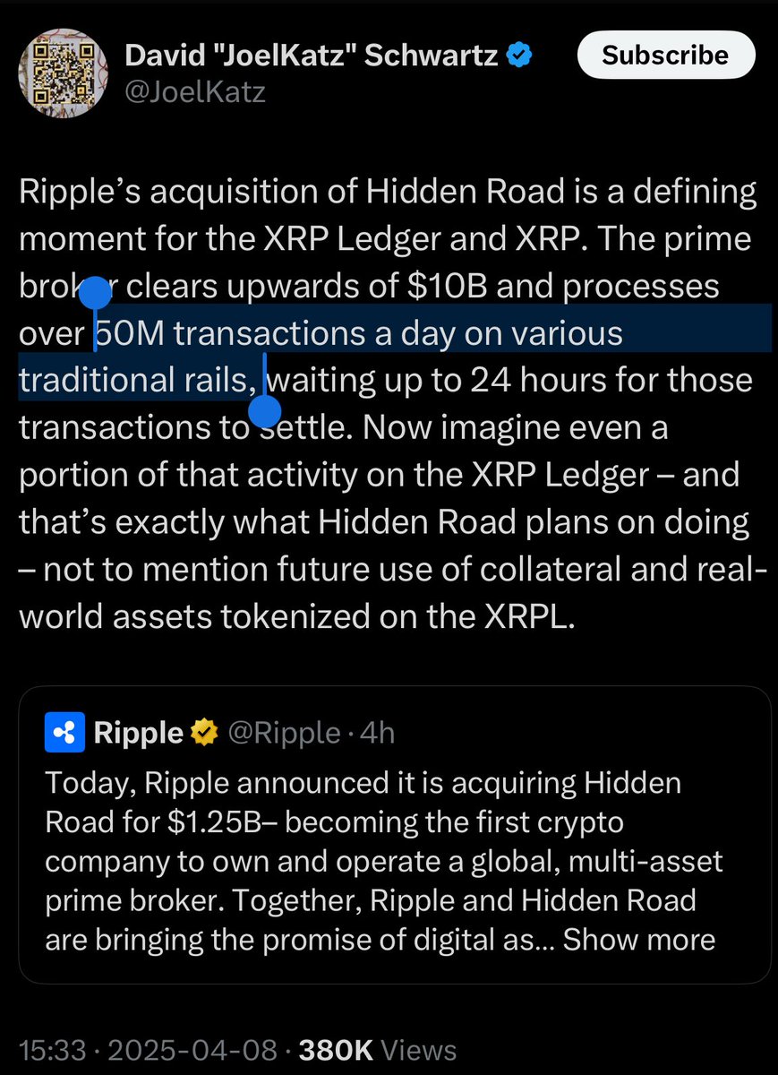 X__Anderson's tweet photo. Unusual to see Schwartz make this kind of bullish tweet! 👀

With the lawsuit wrapping up, will we see more and more of these huge type of partnerships?

Anyway, I’m locked in! https://t.co/3VDY7e7Ul3