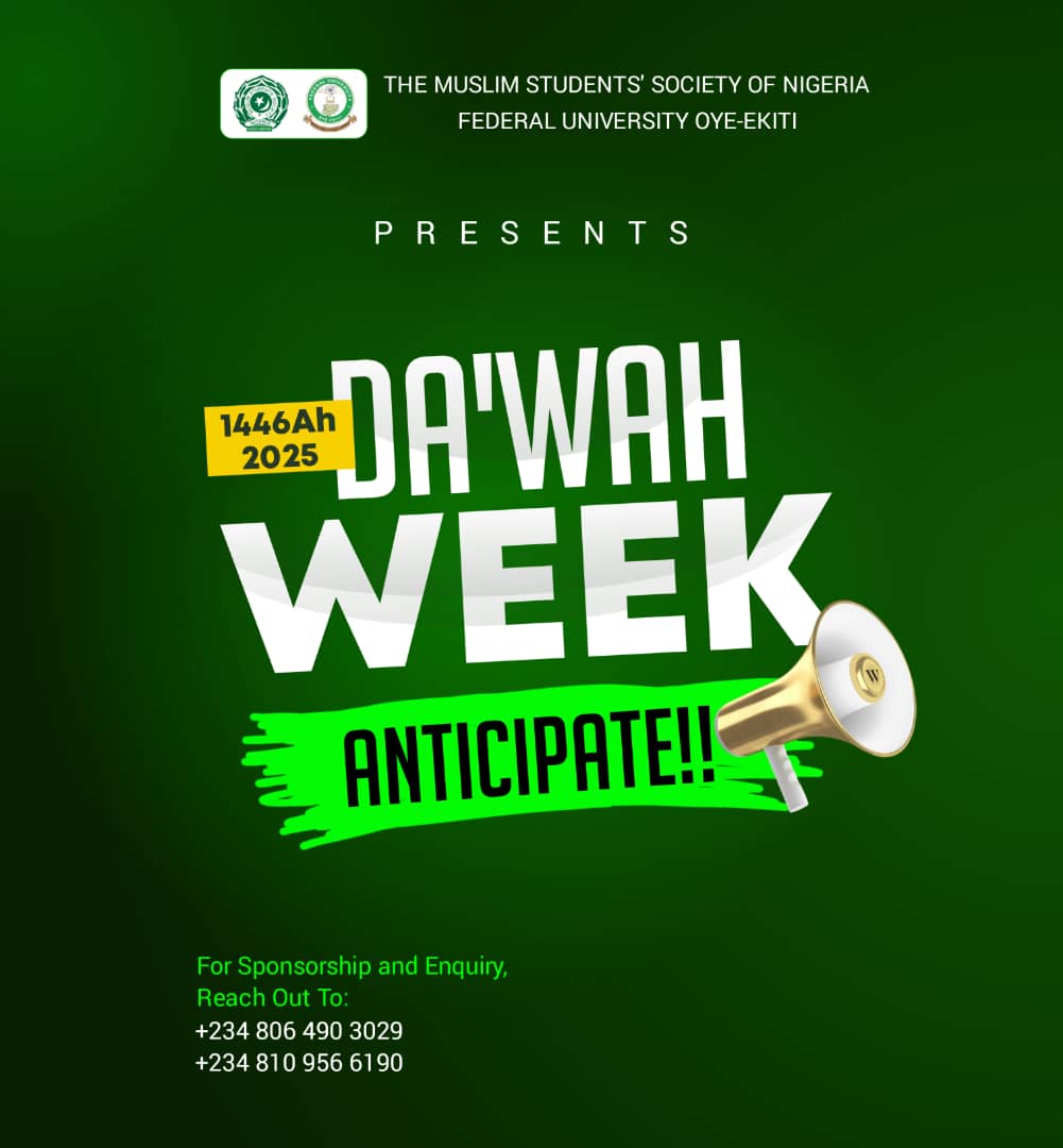 mssnfuoye01's tweet photo. ๐ Daโwah Week 2025: Ignite Your Spirit with MSSN FUOYE โ Coming Soon!๐
#dawahweek #fuoyestudents #muslimummah #mssnfuoye https://t.co/ZBdt93A5vR