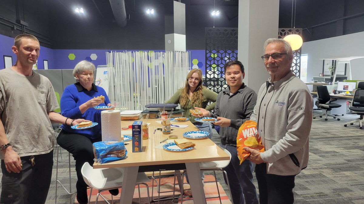 intivityatwork's tweet photo. Intivity turned National PB&J Day into a week-long celebration! 🥜🍇 Team members wrote PB&J sandwich instructions and followed each other’s steps—hilarity (and learning) ensued. Who doesn’t love a good sandwich and a lesson in communication? #PBJ #TeamIntivity https://t.co/x5uGWB9JsX