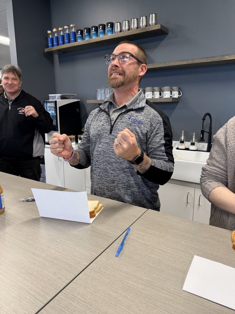 intivityatwork's tweet photo. Intivity turned National PB&J Day into a week-long celebration! 🥜🍇 Team members wrote PB&J sandwich instructions and followed each other’s steps—hilarity (and learning) ensued. Who doesn’t love a good sandwich and a lesson in communication? #PBJ #TeamIntivity https://t.co/x5uGWB9JsX