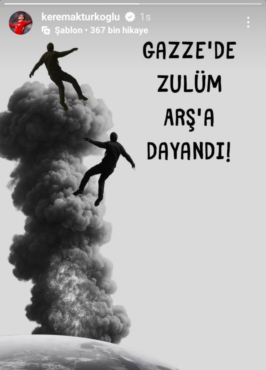 Milli futbolcumuz Kerem Aktürkoğlu'nun paylaşımı:

"Gazze'de zulüm arşa dayandı."