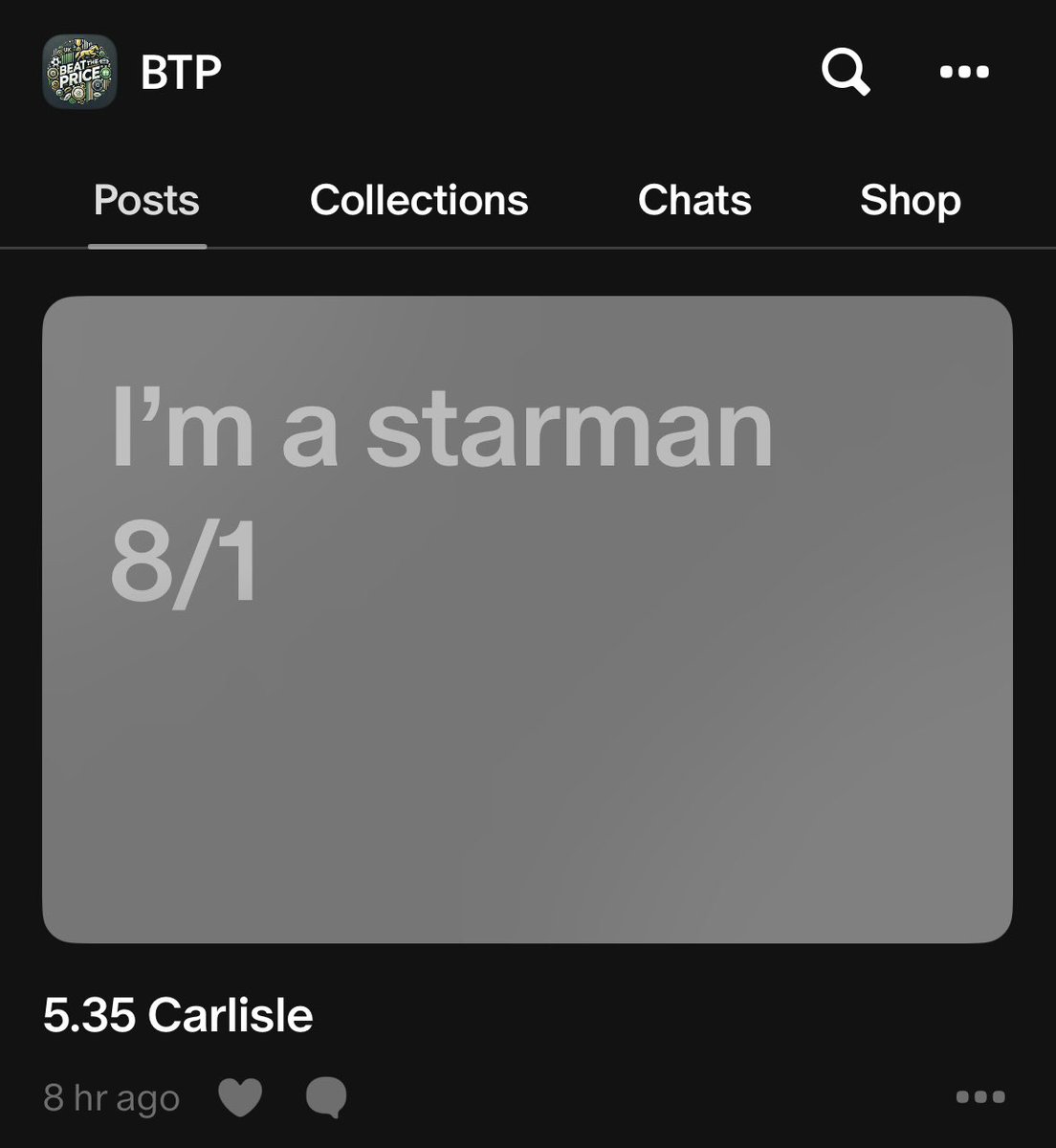 BeatThePrice1's tweet photo. I’m a starman wins (small rule 4) ✅💰🤝 https://t.co/uKBIAPXek6