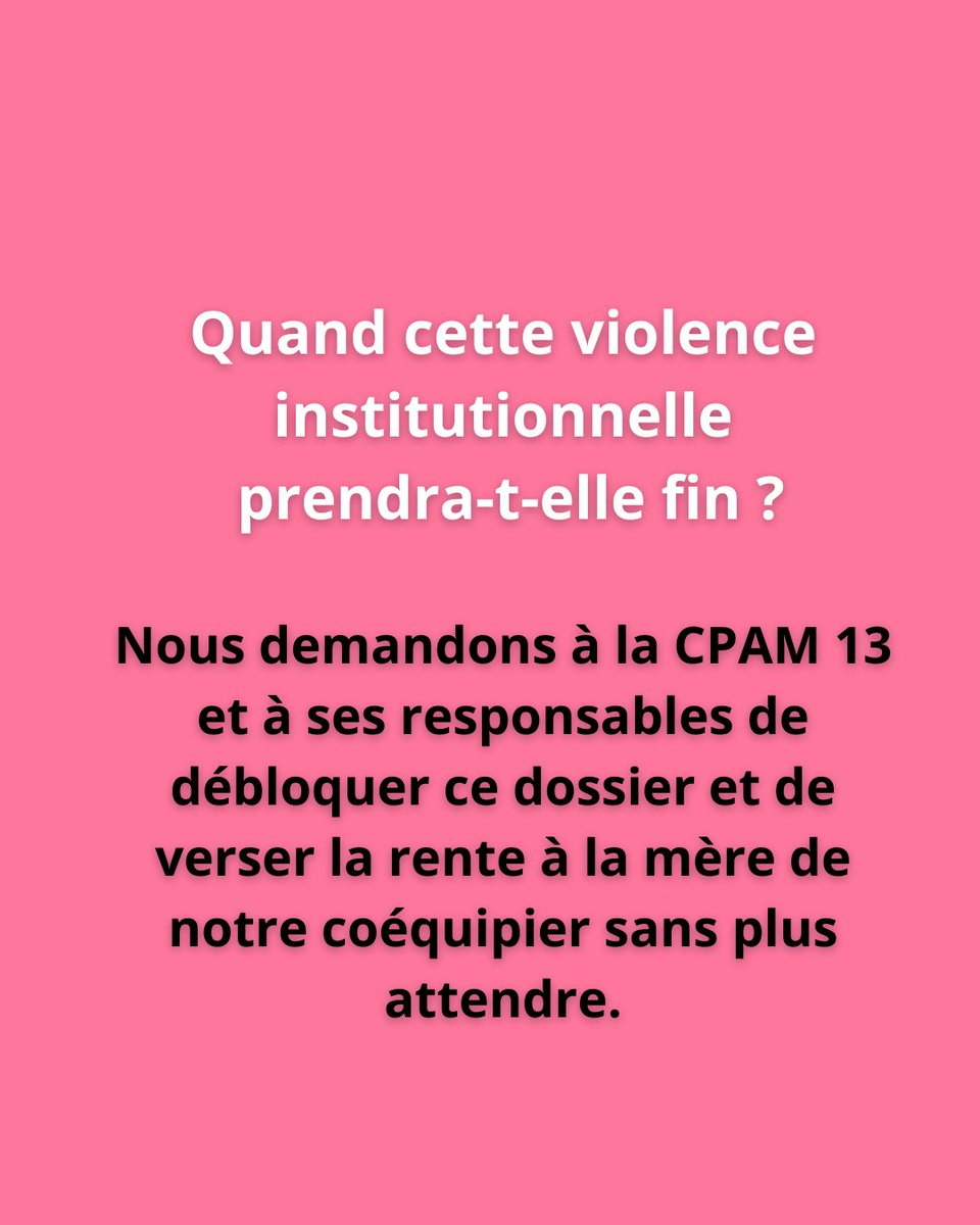 [RT SVP] 2,5 ans après, la mère de Richie- notre coéquipier mort d'un accident du travail- n'a toujours pas obtenu la rente qui lui est due. La #cpam13 demande des documents totalement inadaptés à la situation du Nigeria. Quand cette violence structurelle prendra-t-elle une fin?