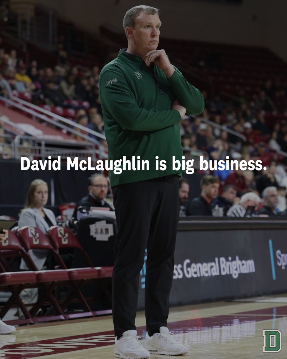 David McLaughlin is big business. 

-2024-25 Ivy League Coaching Staff of the Year
-2025 Hugh Durham Award Finalist 
-First Ivy Madness appearance in program history 
-This season saw an eight game win improvement from the 2023-24 season

#GoBigGreen | #TheWoods🌲