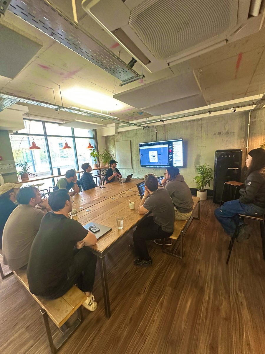 Our founder co-working space was rammed today 🤯 

Today’s format:

1. Standup: to introduce ourselves and share what we’re working on (eg products like <a href="/aiapplyco/">AIApply</a> &amp; <a href="/TiinyHost/">Tiiny Host</a>)

2. Lunch: we make/bring lunch and eat together around the big table. 

3. Demos: this also includes