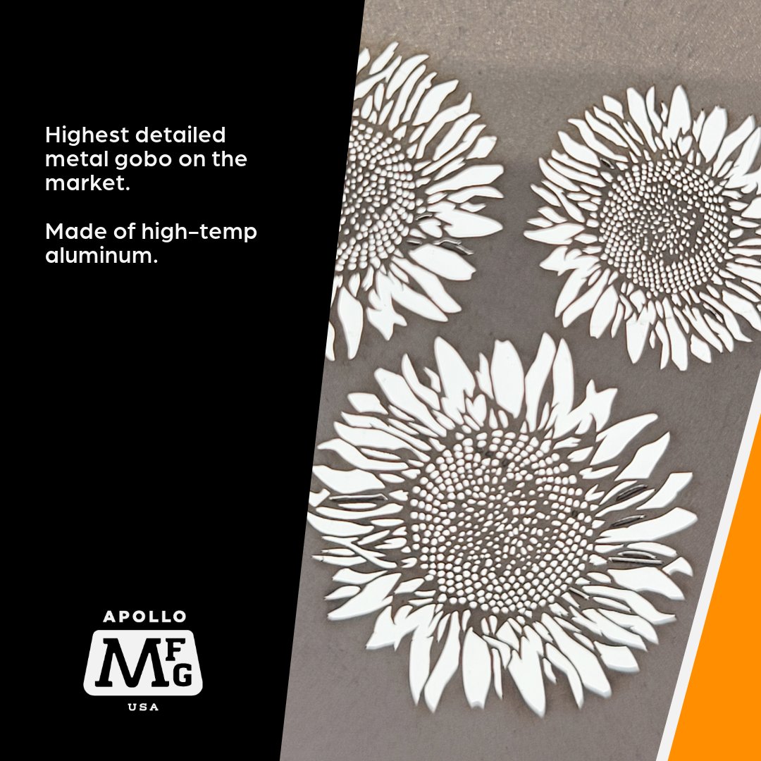 apollo_mfg's tweet photo. Meet the MicroGobo by Apollo MFG - Small but Mighty!
Discover the power of precision with our micro gobos, featuring an image area as small as 7mm. Perfect for adding intricate details to your lighting designs. #ApolloMFG #MicroGobo #LightingDesign #PrecisionLighting https://t.co/DNDCAAPN4G