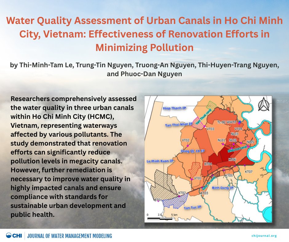 The JWMM has published another paper from SCNSU 2024: Water Quality Assessment of Urban Canals in Ho Chi Minh City, Vietnam: Effectiveness of Renovation Efforts in Minimizing Pollution by T-M-T Le, T-T Nguyen, T-A Nguyen, T-H-T Nguyen, and P-D Nguyen. chijournal.org