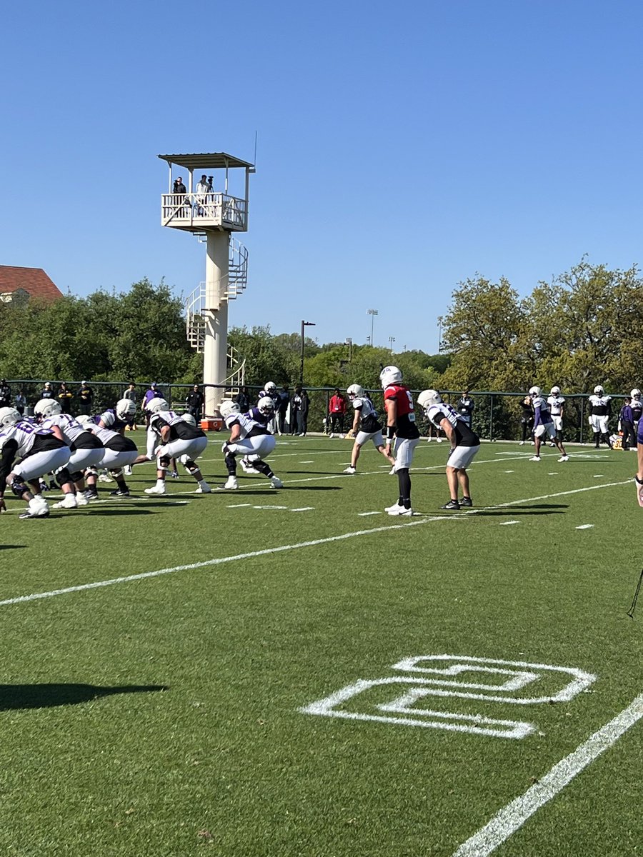 It was great spending the morning watching <a href="/KenSealsQB/">Ken Seals</a> and <a href="/TCUFootball/">TCU Football</a> get after it at Spring Practice! 🐸🏈