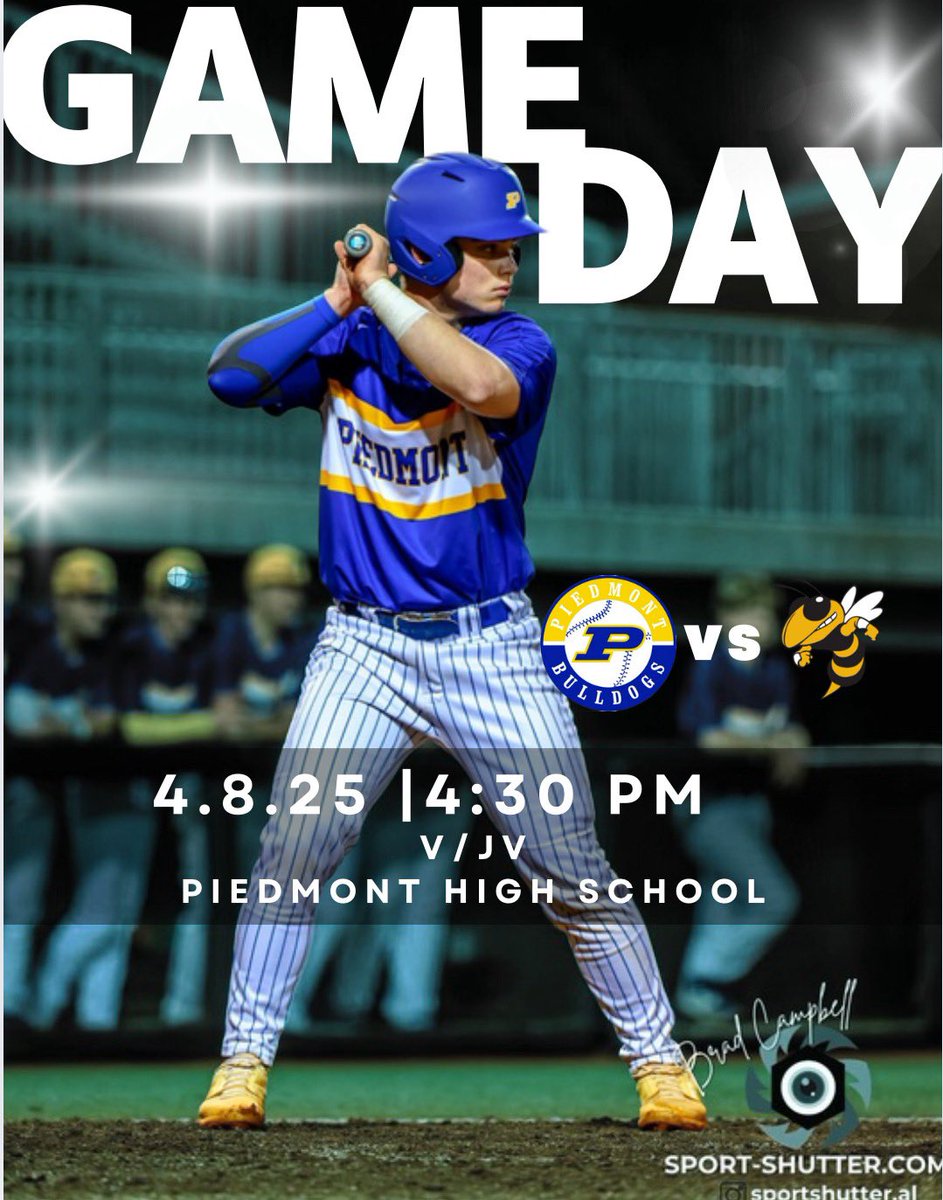 🚨Game Day!🚨

Your <a href="/PiedmontHS/">Piedmont High School 🎓</a> Bulldogs ⚾️ team plays host to Glencoe today in a Series to determine the 3A Area 11 Champion!

📆Tuesday, 4/8/25
⏰4:30 pm
🆚 Glencoe
📍Home
🎟️ $7

#GoDogs