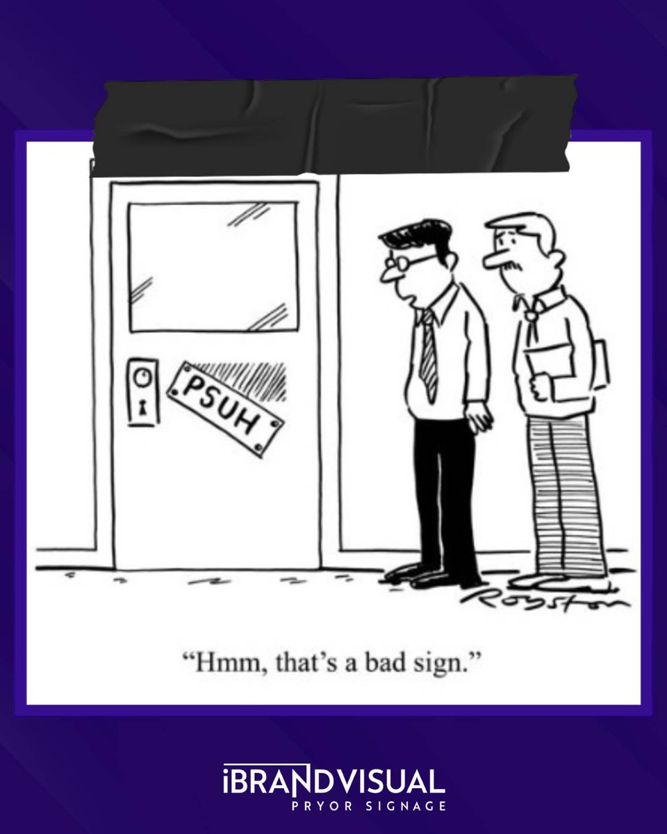 ibrandvisual's tweet image. PSUH happens… when you don’t call the pros. 

Avoid bad signs—literally. We do it right the first time.

👉 iBrandVisual.com

#ThatsABadSign #SignFails #PSUH #iBrandVisual #SignageHumor