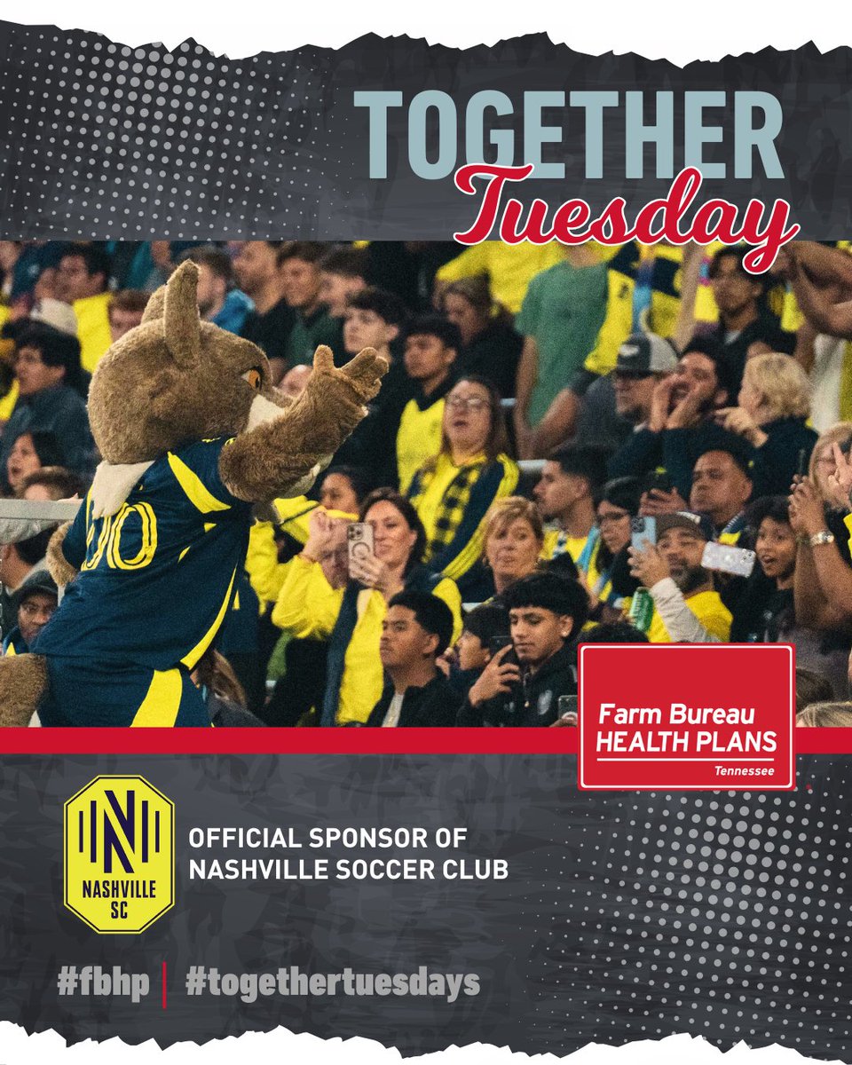 Farm Bureau Health Plans (@fbhealthplans) on Twitter photo ⚽️ Together Tuesday! ⚽️
FBHP is proud to team up with <a href="/NashvilleSC/">Nashville SC</a>—because strong teams and strong communities go hand in hand! This Saturday we’ll be at the game, giving you a chance to enter our Autographed Nashville SC Jersey Sweepstakes!
#FBHP | #TogetherTuesday | #NSC ⚽️ Together Tuesday! ⚽️
FBHP is proud to team up with <a href="/NashvilleSC/">Nashville SC</a>—because strong teams and strong communities go hand in hand! This Saturday we’ll be at the game, giving you a chance to enter our Autographed Nashville SC Jersey Sweepstakes!
#FBHP | #TogetherTuesday | #NSC