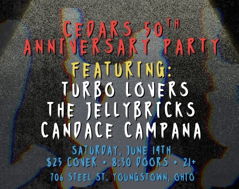 The Jellybricks (@thejellybricks) on Twitter photo We are excited to be returning to Youngstown, Ohio for our first show since 2019 - and we're coming to celebrate 50 Years of the legendary CEDARS! We will be playing with <a href="/turboloversrock/">Turbo Lovers</a> & Candace Campana - hope to see you there! Sat. 6/14!
facebook.com/events/1173522… #livemusic We are excited to be returning to Youngstown, Ohio for our first show since 2019 - and we're coming to celebrate 50 Years of the legendary CEDARS! We will be playing with <a href="/turboloversrock/">Turbo Lovers</a> & Candace Campana - hope to see you there! Sat. 6/14!
facebook.com/events/1173522… #livemusic