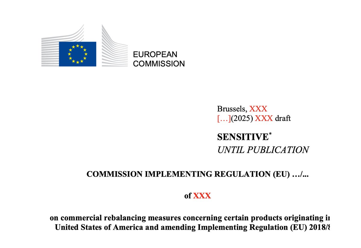 🚨Morgen um 14:30 ist es soweit.

Dann stimmen die Vertreter der EU-Länder über eine über 60-seitige Liste von Gegenzöllen ab, welche die EU ab nächste Woche auf Importe aus den USA verhängen will. Die Zustimmung gilt als sicher. Hier gibt's die Liste:

thepioneer.de/originals/othe…