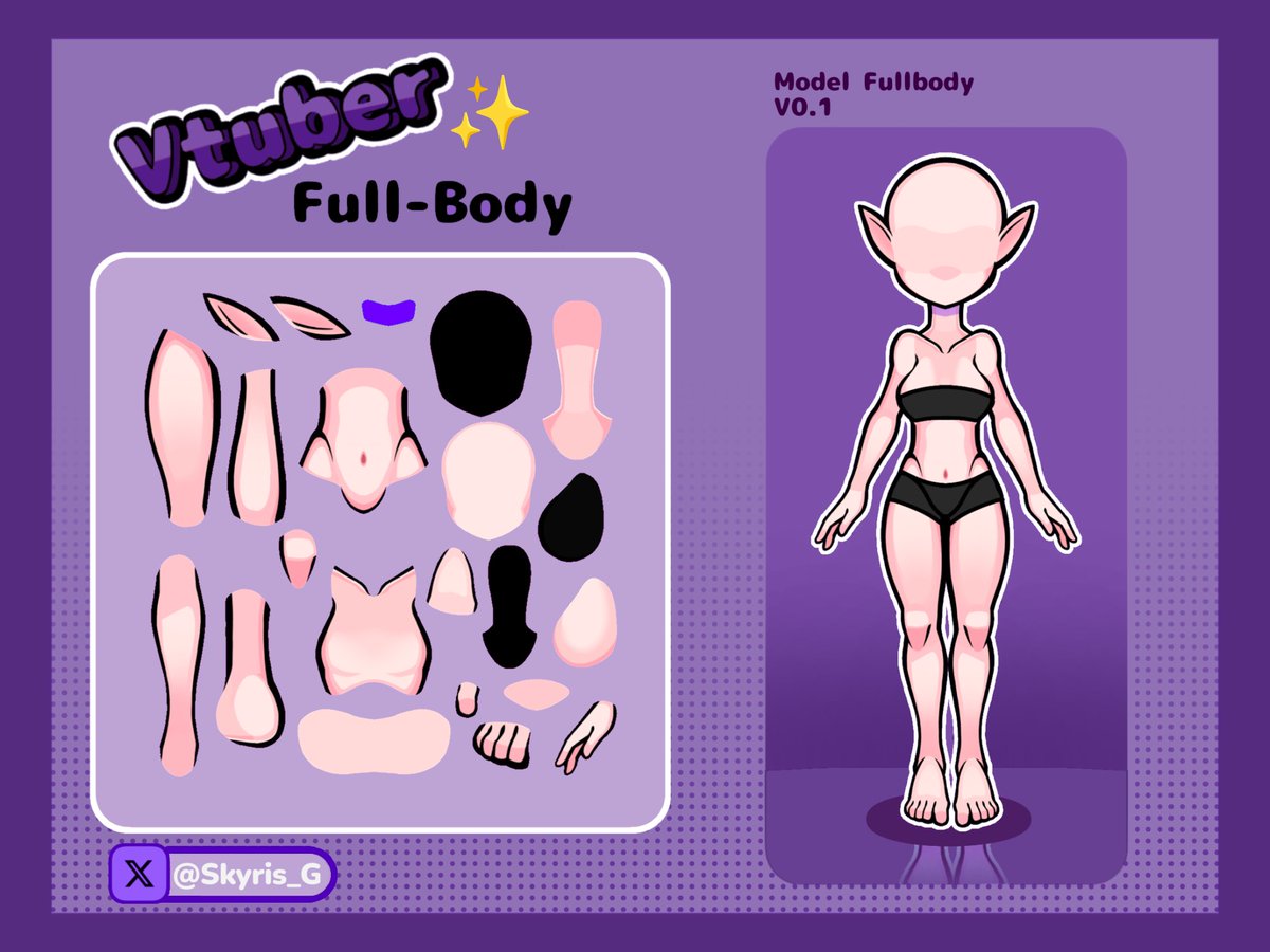 Skyris_G's tweet photo. Aquí está!!!✨🫡
Una base de modelo vtuber de cuerpo completo, si gustan tenerlo pueden escribirme por DM📩
⚠️ La única condición de uso es dar créditos.
•Tags:
#Vtuber #Live2D #live2dAssets #Vtuberart https://t.co/LOulxUFu6y