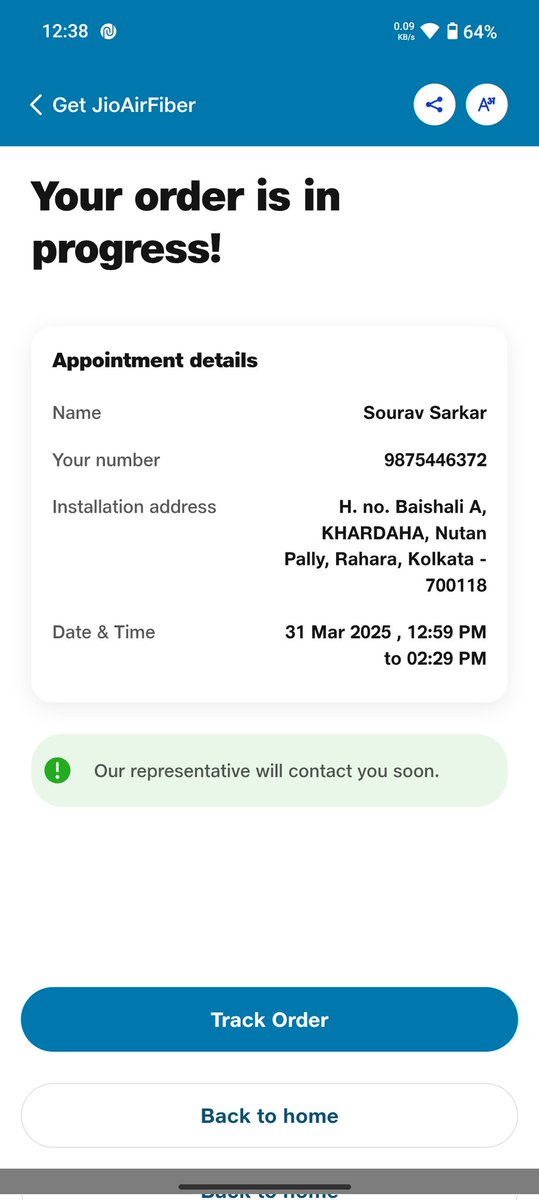 shriyaa13's tweet photo. I relocated my jio fibre connection on 31st March, today is 8th of April, it's still showing like this, jio customer care not responding any call from us also No text &amp; no mail. They are totally unavailable for gave us service. @JioCare @reliancejio @_MukeshAmbani @JIOAIRFIBERIN https://t.co/Y8u0PVaXzb
