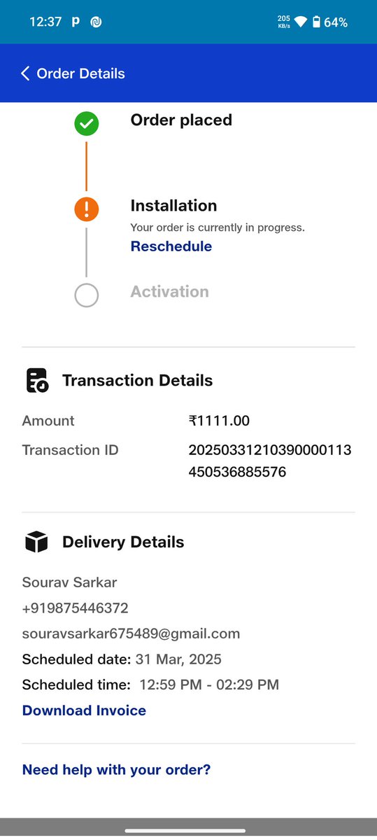 shriyaa13's tweet photo. I relocated my jio fibre connection on 31st March, today is 8th of April, it's still showing like this, jio customer care not responding any call from us also No text &amp; no mail. They are totally unavailable for gave us service. @JioCare @reliancejio @_MukeshAmbani @JIOAIRFIBERIN https://t.co/Y8u0PVaXzb