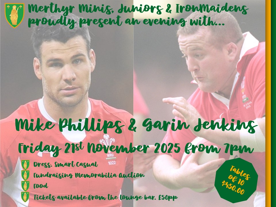 RFCMerthyr's tweet photo. #GentlemensEvening
Our age-group community are delighted to welcome Mike Phillips (94๐ด๓ ง๓ ข๓ ท๓ ฌ๓ ณ๓ ฟ caps & 5๐ฆ app) & Garin Jenkins (58๐ด๓ ง๓ ข๓ ท๓ ฌ๓ ณ๓ ฟ caps) to the Wern this autumn ๐
A perfect early #ChristmasPresent๐ or #WorksDo๐ป
#TheFutureOfOurClubโค๏ธ https://t.co/7GSmQAXlzY