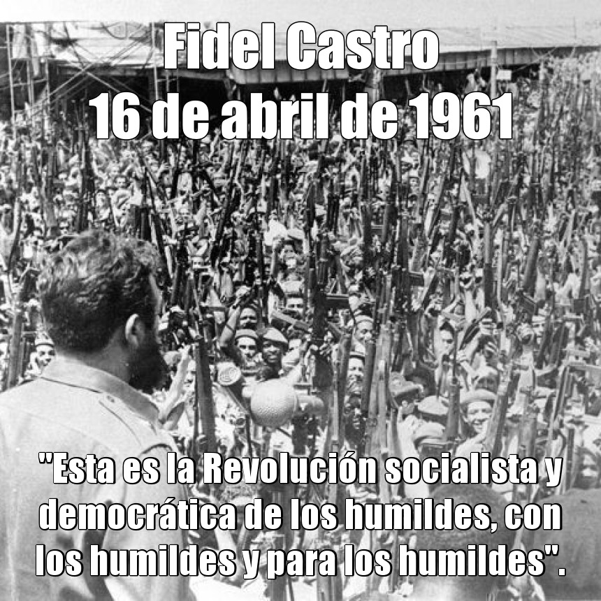 🎙️ #FidelCastro “Esta es la Revolución socialista y democrática de los humildes, con los humildes y para los humildes”.

👉 Discurso donde proclama el carácter socialista de la Revolución Cubana, 16 de abril de 1961

#Cuba #Revolucion fidelcastro.cu