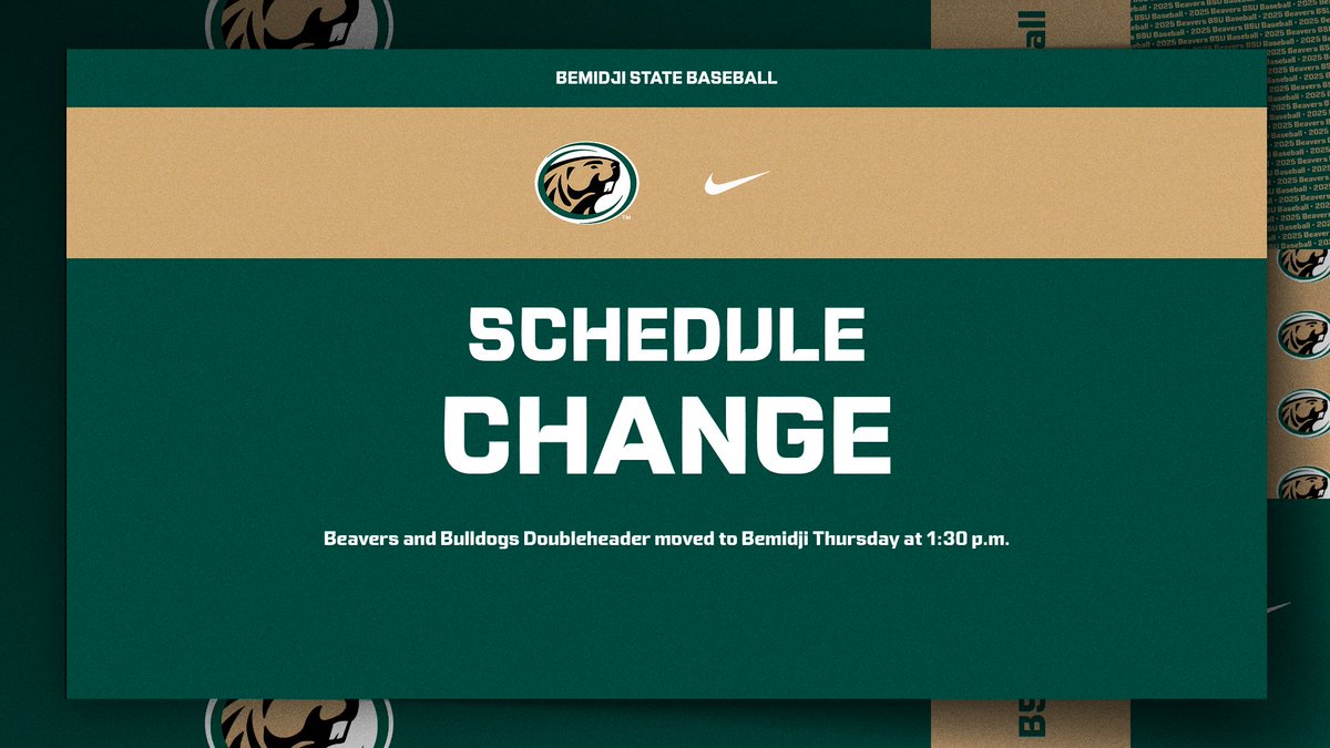 BSUBeaversBase's tweet photo. 🚨 IMPORTANT SCHEDULE UPDATE 🚨

WE MAKE OUR HOME DEBUT THURSDAY!!

Our doubleheader with Minnesota Duluth has been site reversed and will now be played at the BSU Baseball Field Thursday at 1:30pm!!

#GoBeavers #BeaverTerritory https://t.co/IeA3PR1lIS