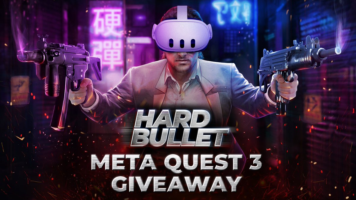 Meta Quest 3 giveaway! 🎁

Let's host a giveaway to celebrate Hard Bullet's future arrival on #MetaQuest. 👇

gleam.io/BgkQ3/hard-bul…

Follow the link and perform all actions by April 29th to raise the chances of winning. Good luck! 🔥

#VRGaming #Quest3