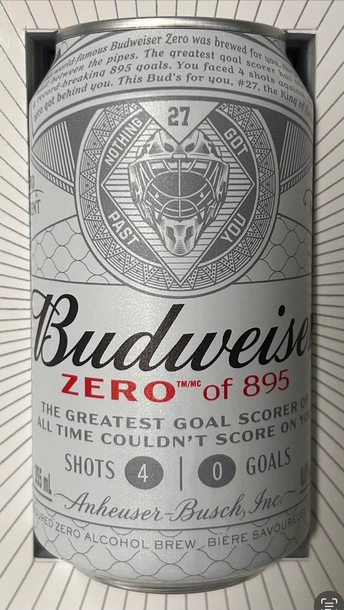 2Goalies1Mic's tweet photo. Devon Levi received a special gift from Budweiser to congratulate him on being one of the few #KingsofZero.
Levi has never given up a goal to Alexander Ovechkin, facing him once in his career, stopping all 4 shots.
📸 per @etayaclevi https://t.co/8kLNBCUcFt