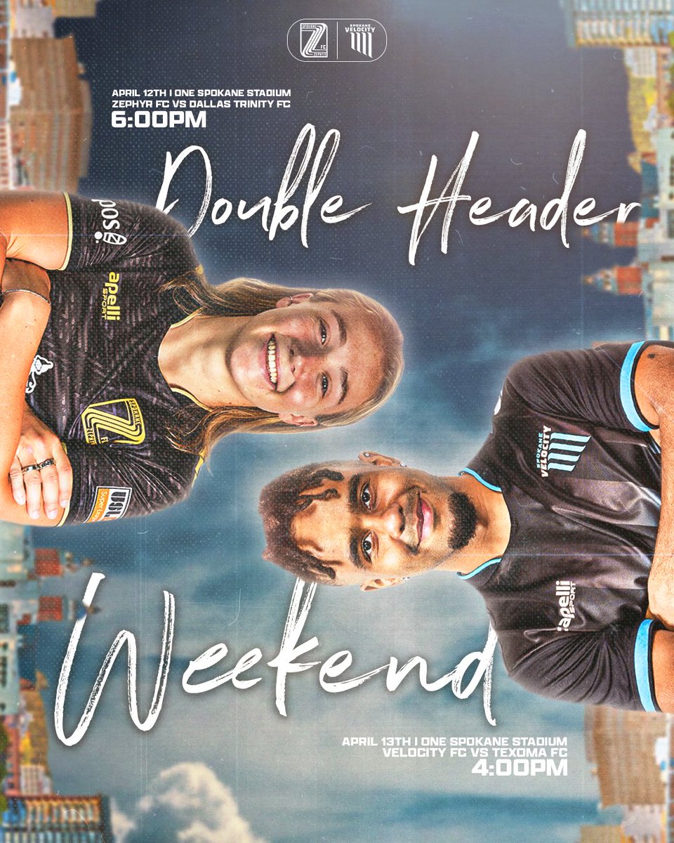 SpokaneVelocity's tweet image. DOUBLE HEADER WEEKEND INCOMING‼️

Get your 🎟️ NOW!  We can’t wait to see you there!

#SpokaneZephyrFC #SpokaneVelocityFC #LetsGoSpo
