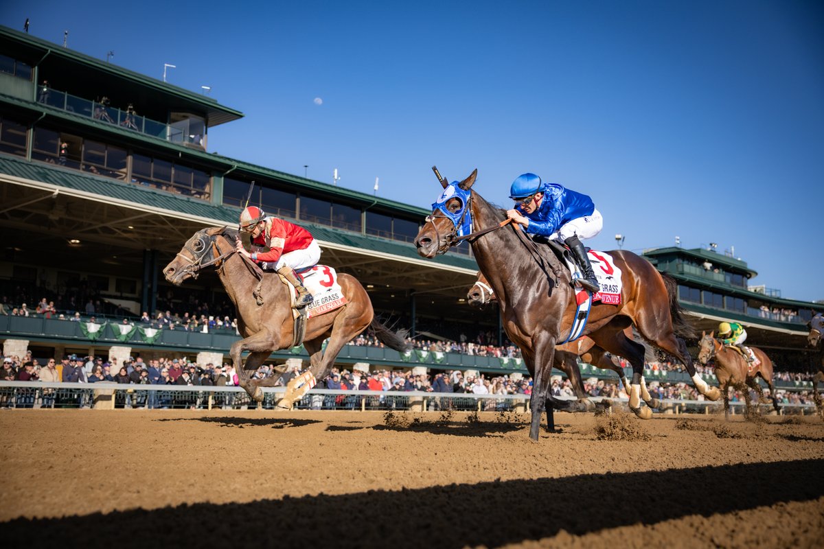 keenelandracing's tweet photo. BURNHAM SQUARE thrills in the @Toyota Blue Grass (G1), stamping his ticket to the Kentucky Derby! https://t.co/t5MexUn4ck
