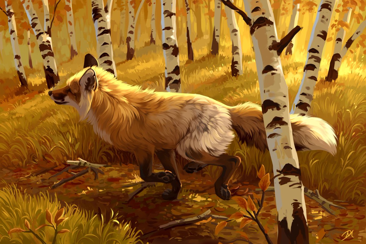 nali_draws's tweet image. with art shows getting closer I&apos;ve been finishing up some old paintings that were hidden in my folders! very happy to have this one completed finally🦊